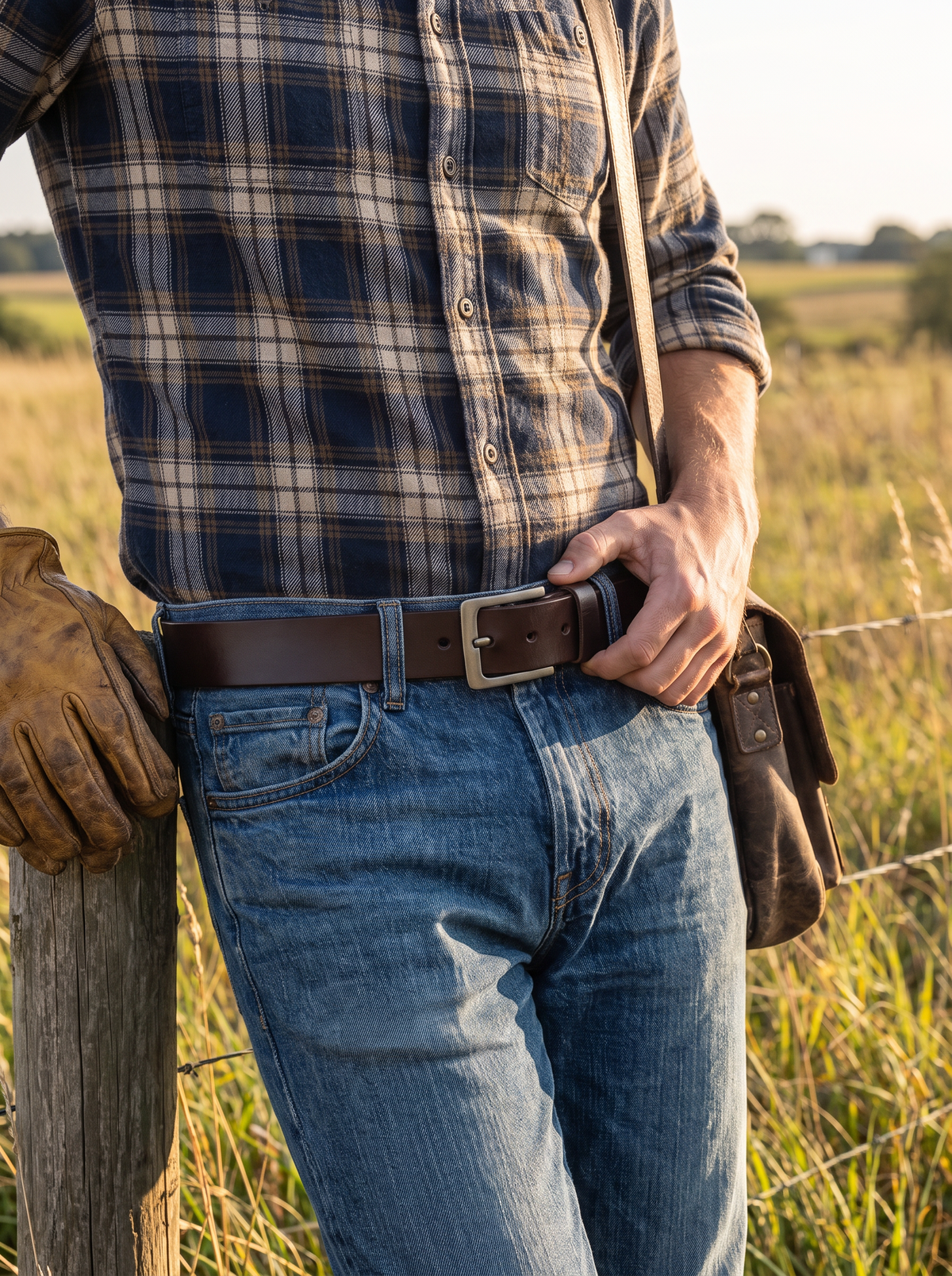 Pin Buckle Leather Belt lifestyle 1