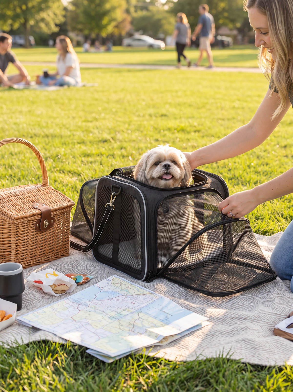 Expandable Mesh Pet Carrier lifestyle 2