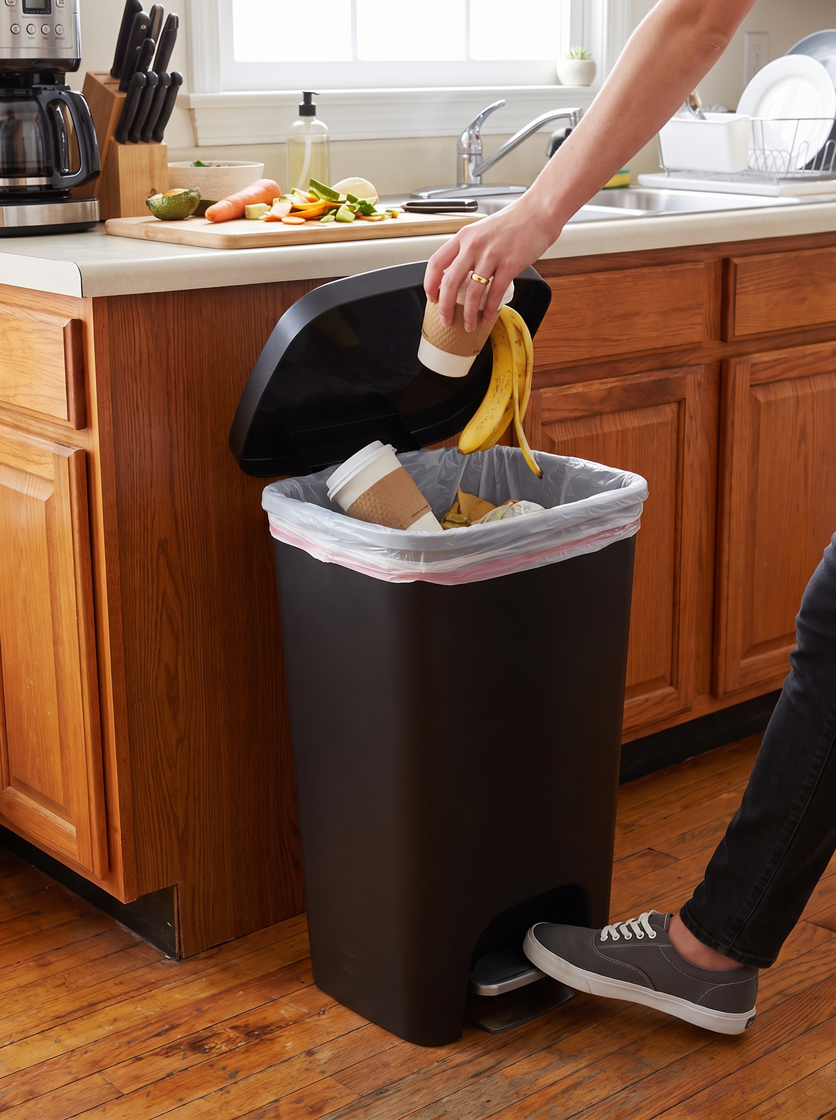 13 Gallon Step Pedal Trash Can lifestyle 1