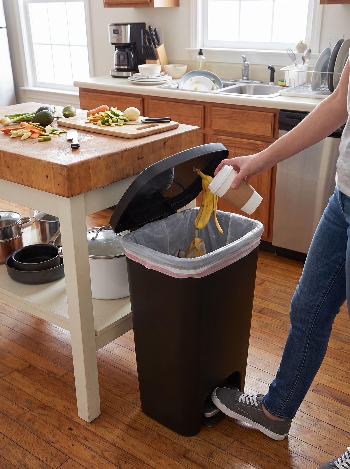 13 Gallon Step Pedal Trash Can lifestyle 2