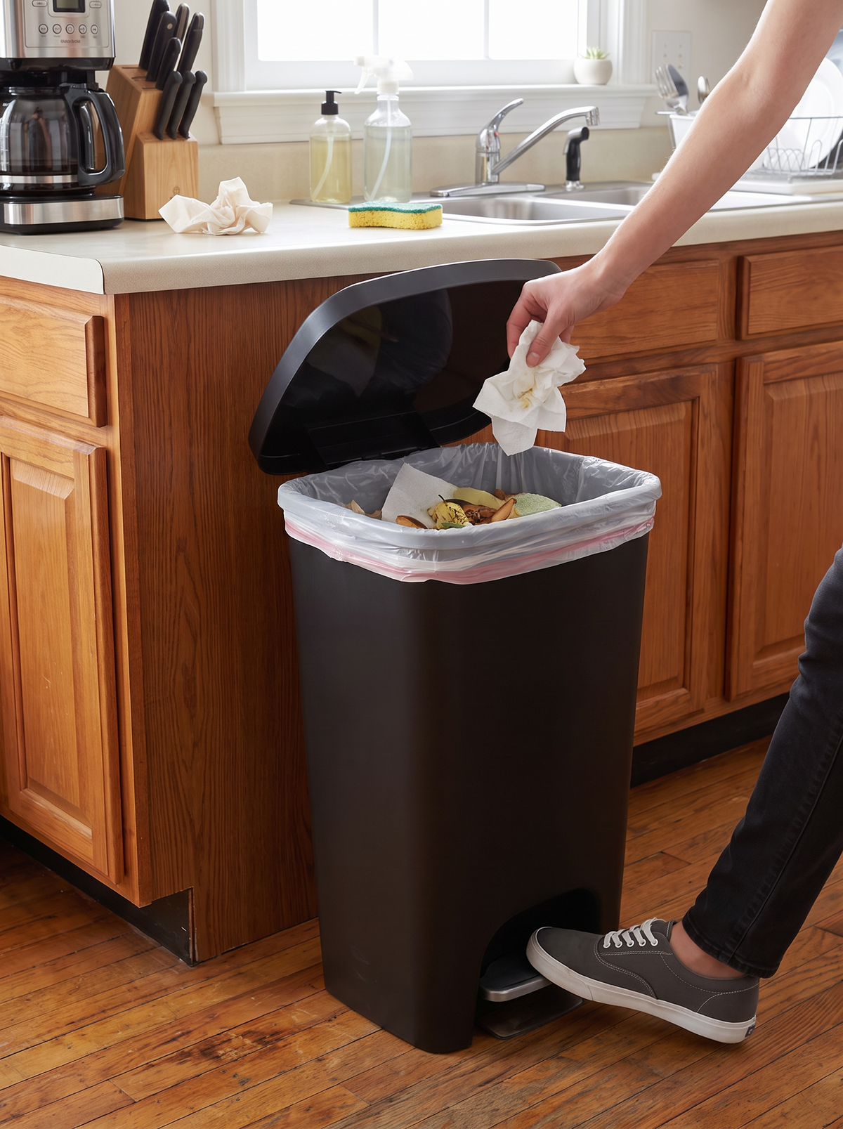 13 Gallon Step Pedal Trash Can lifestyle 3