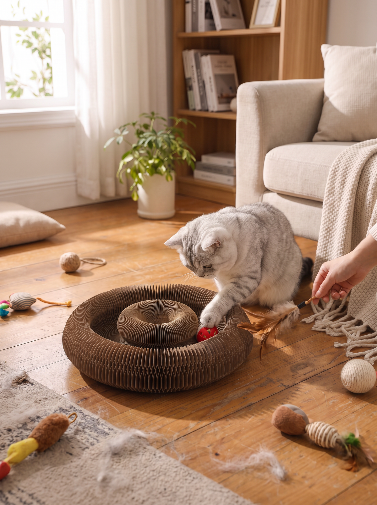 Foldable Cardboard Cat Maze lifestyle 2