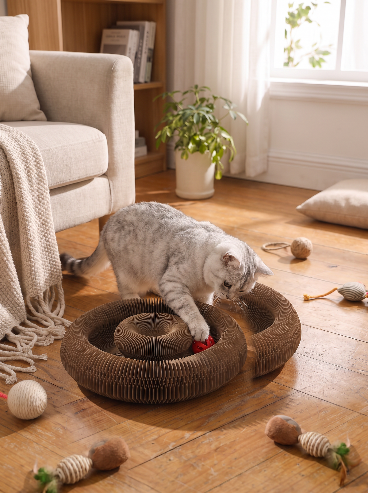 Foldable Cardboard Cat Maze lifestyle 1