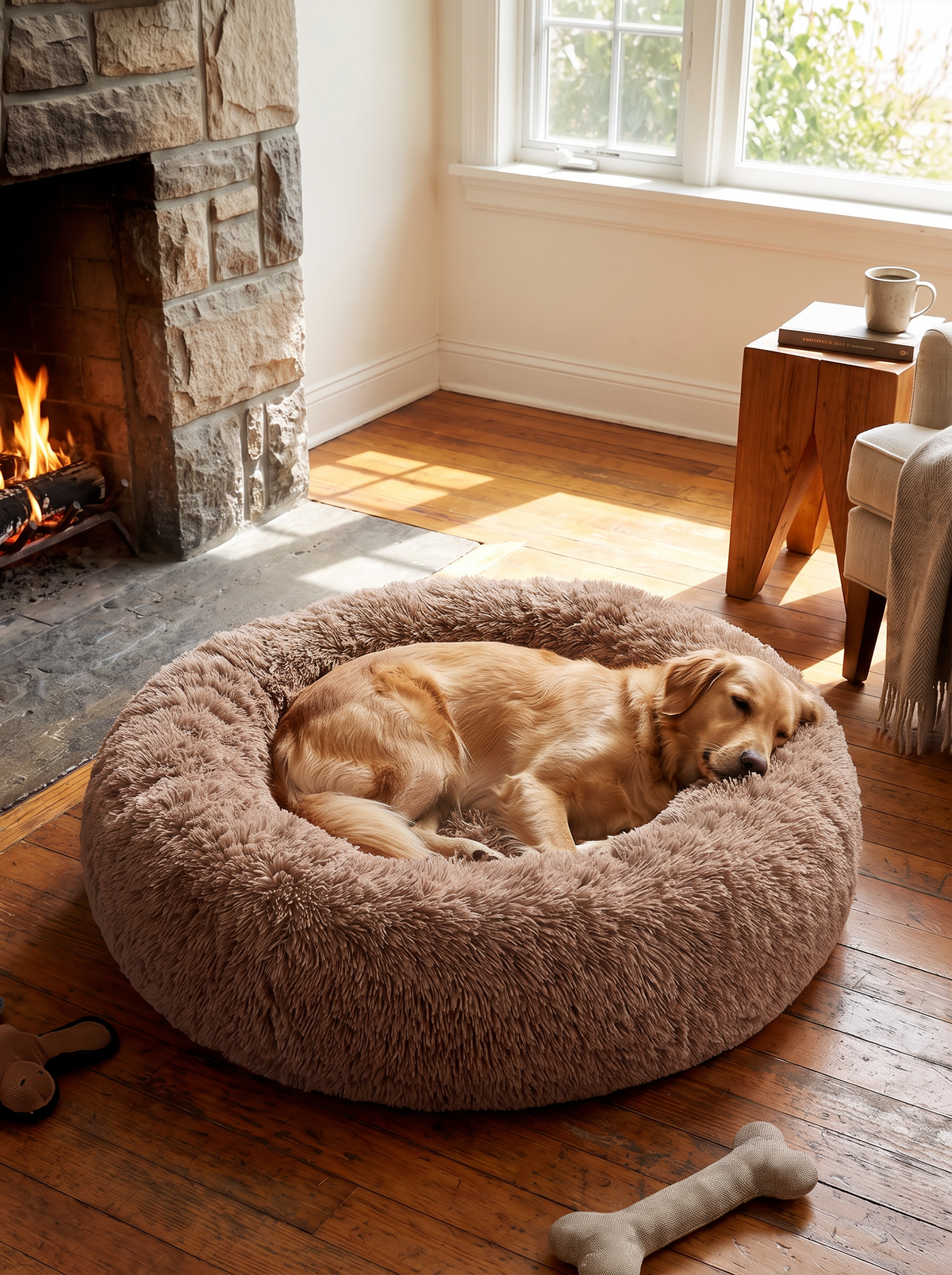 Calming Plush Dog Bed lifestyle 2