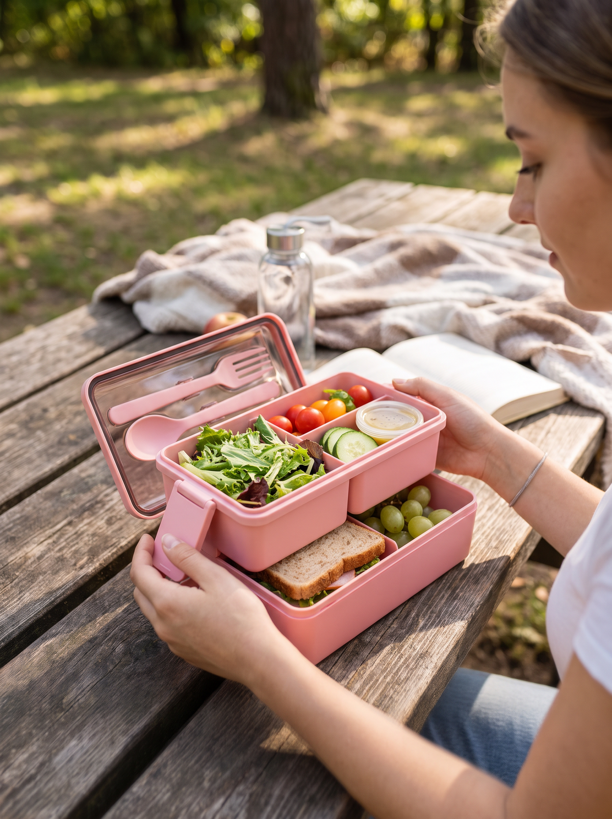 1400ml Double Layer Bento Box lifestyle 1