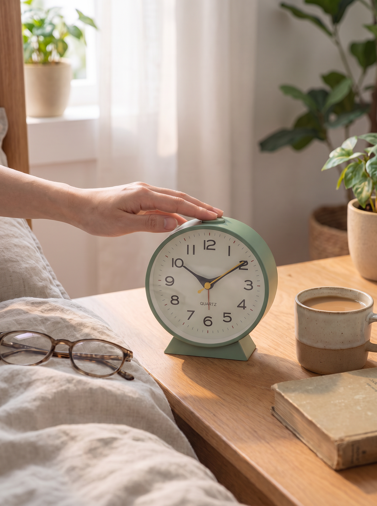 Silent Quartz Vintage Table Clock lifestyle 2