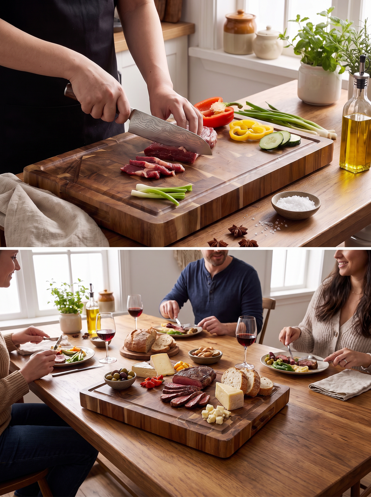 Acacia End Grain Cutting Board lifestyle 3