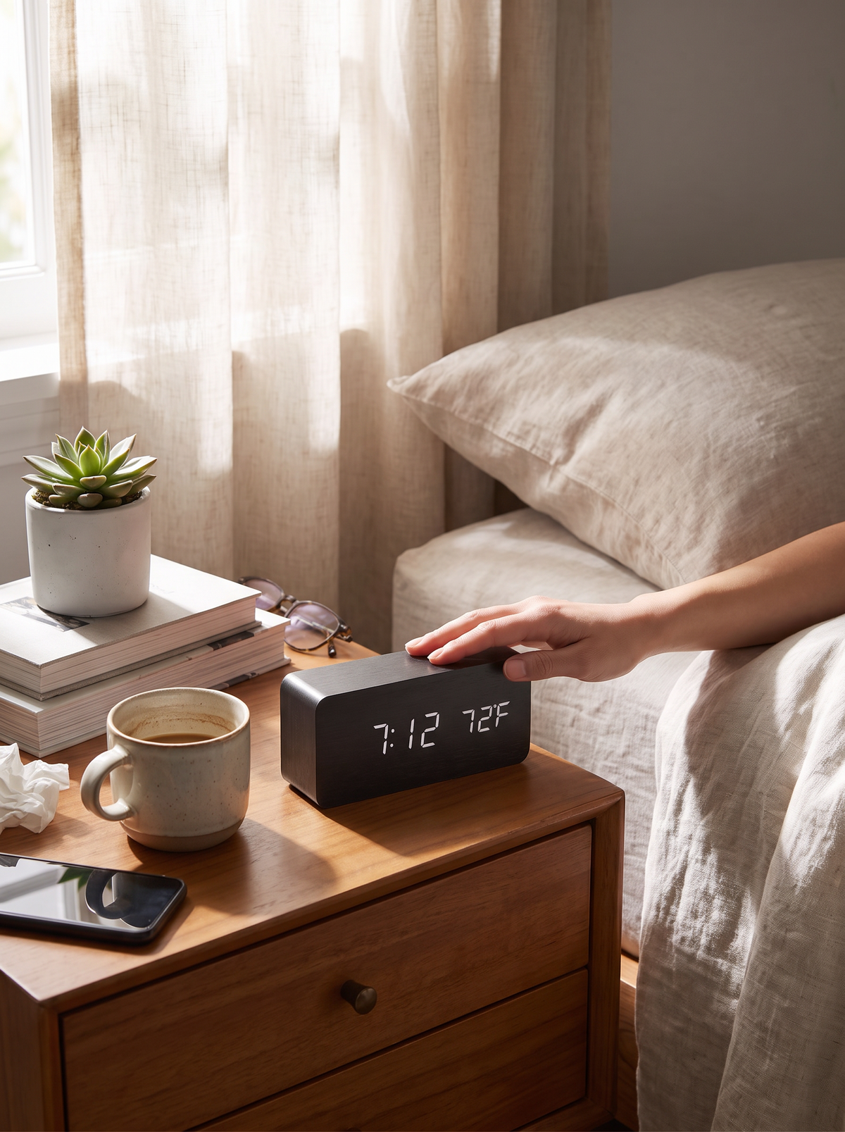 Wood LED Digital Alarm Clock lifestyle 1