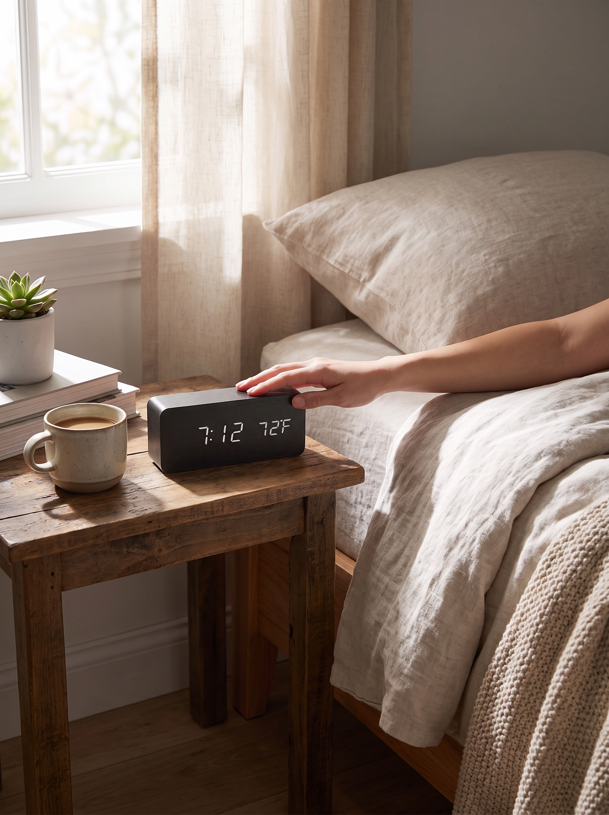 Wood LED Digital Alarm Clock lifestyle 2