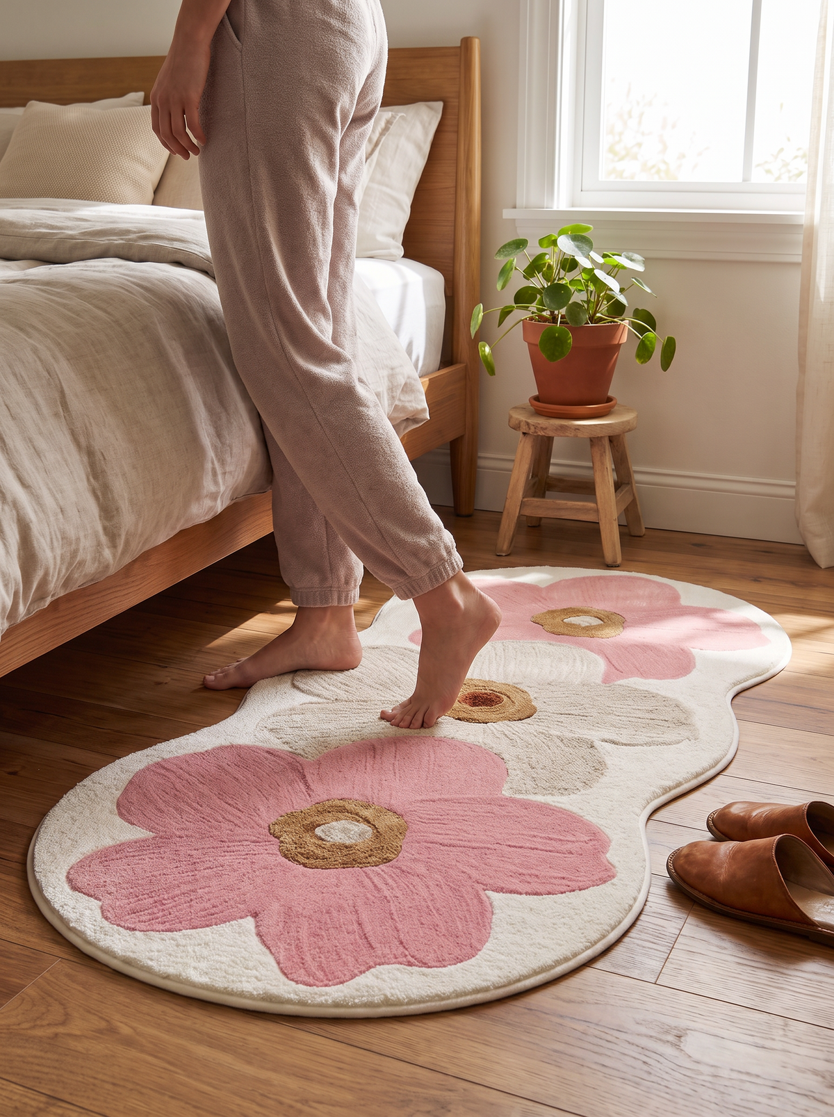 Floral Irregular Area Rug lifestyle 2