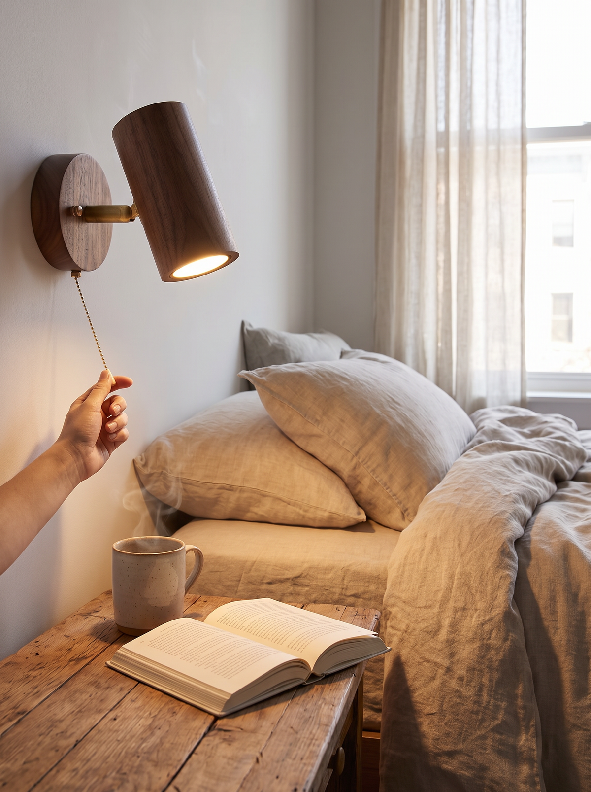 Arlo Retro Walnut LED Spotlight lifestyle 3