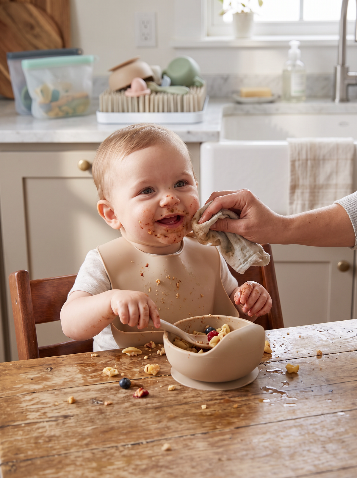 Adjustable Silicone Baby Bib lifestyle 1