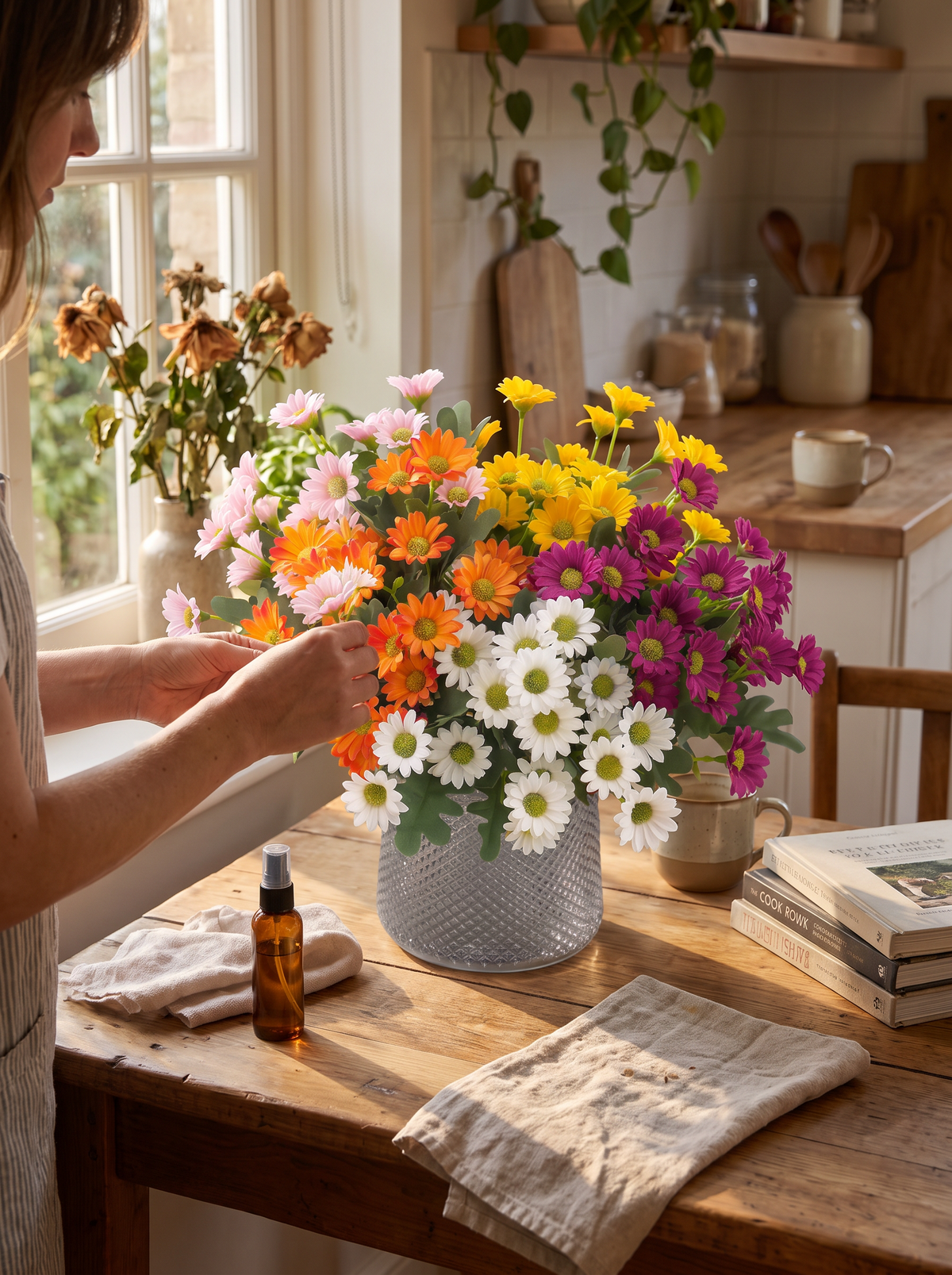 Artificial Daisy Flower Arrangement lifestyle 3