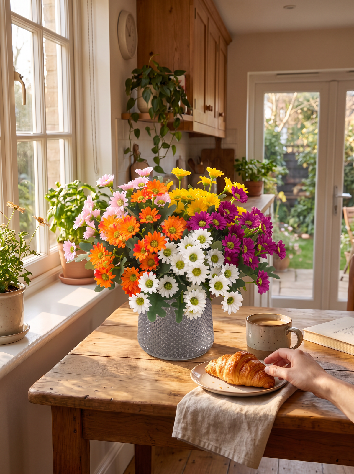 Artificial Daisy Flower Arrangement lifestyle 1