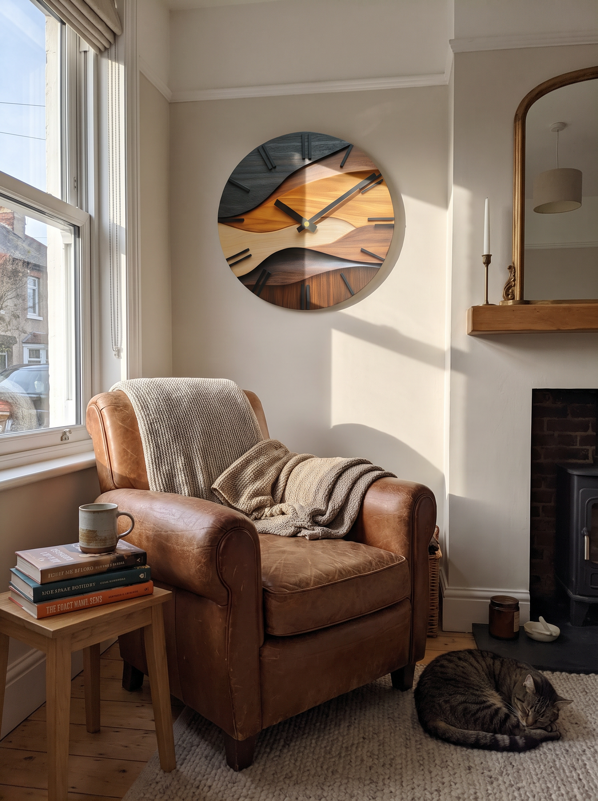 Nordic Wood Grain Wall Clock lifestyle 3