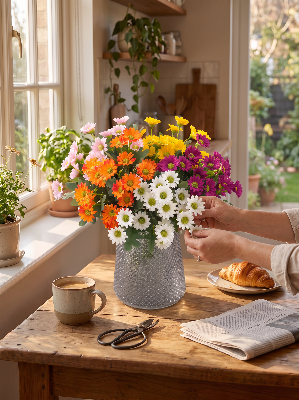 Artificial Daisy Flower Arrangement lifestyle 2