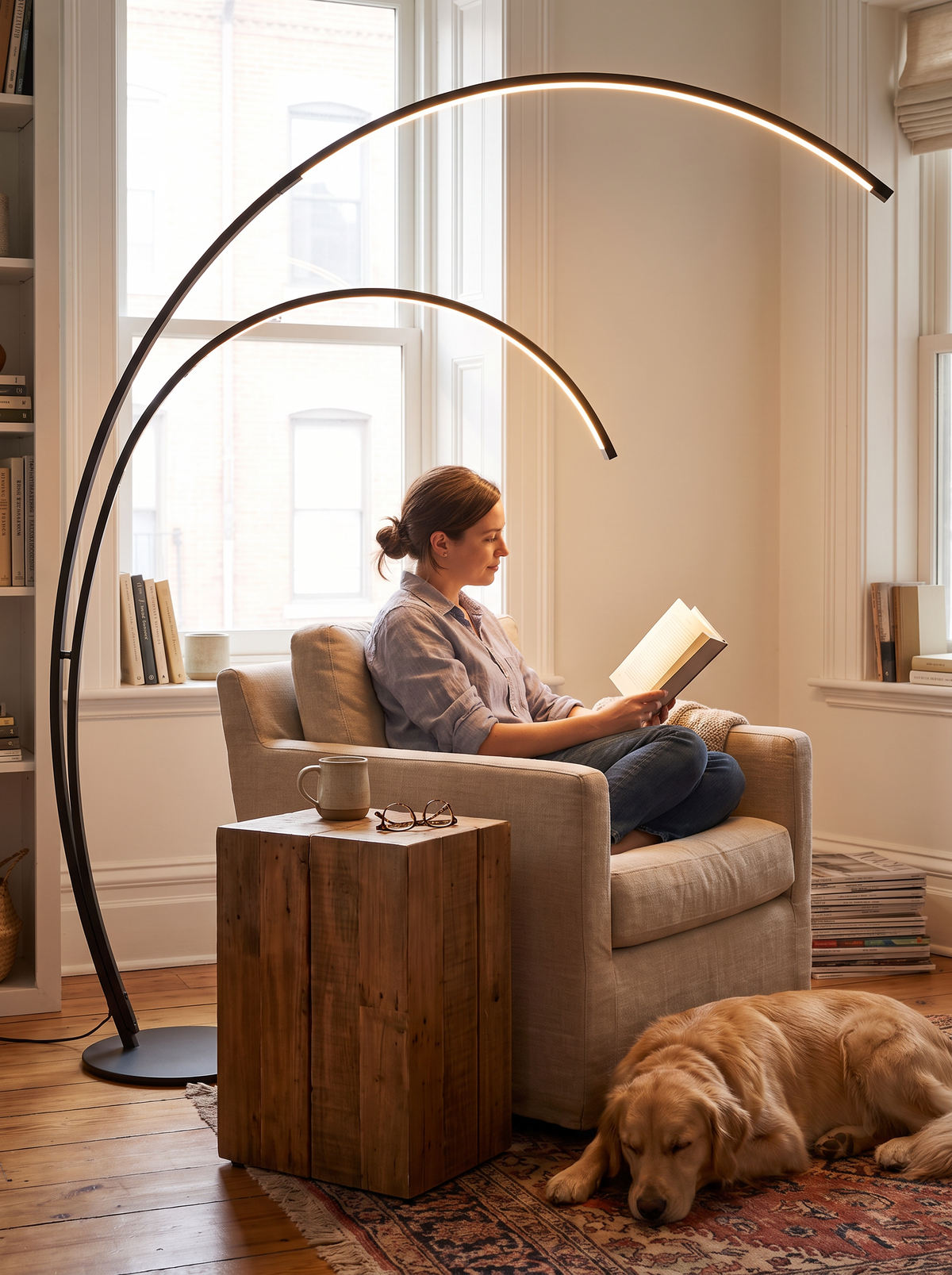 Modern LED Arc Floor Lamp lifestyle 2