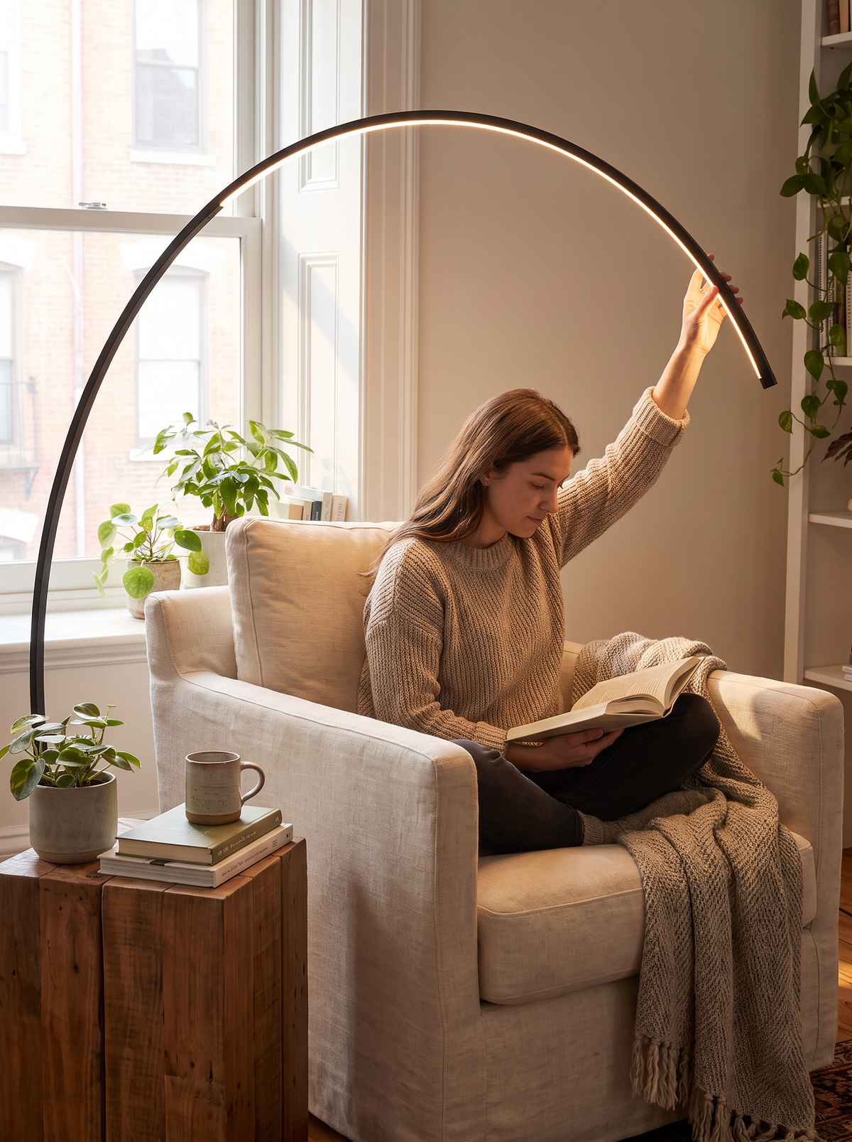 Modern LED Arc Floor Lamp lifestyle 1