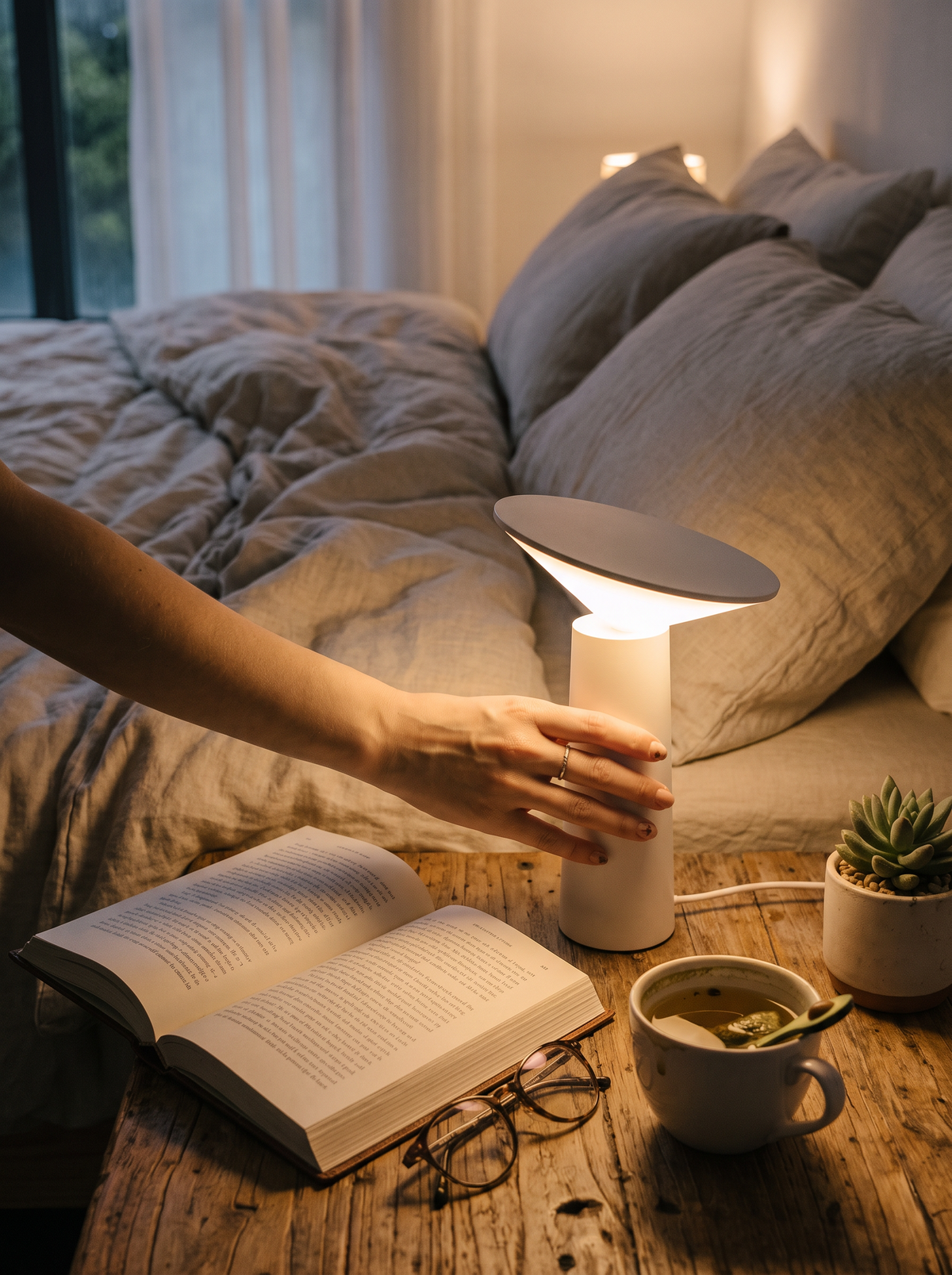 Aurora Libra Dimmable Table Lamp lifestyle 2