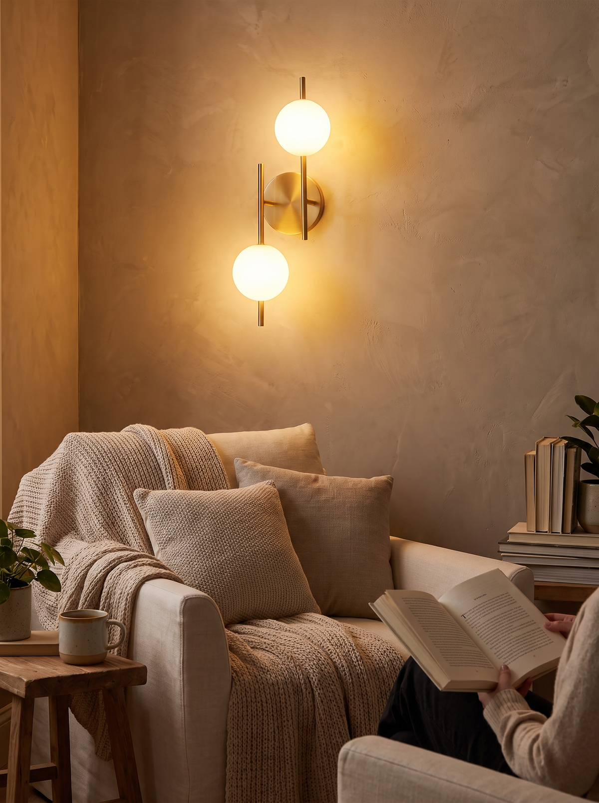 Astra Gold Dual Globe Wall Light lifestyle 1