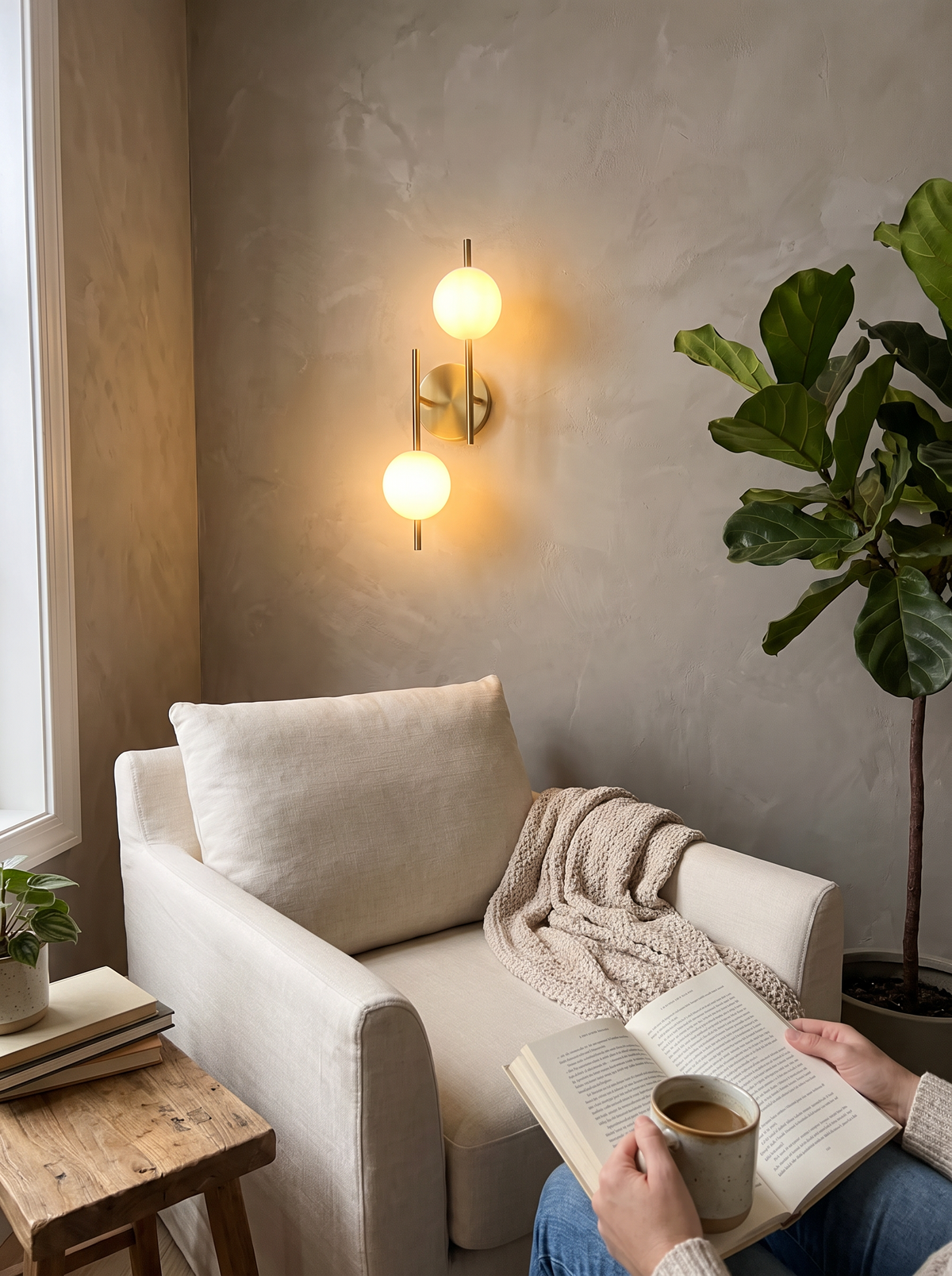 Astra Gold Dual Globe Wall Light lifestyle 2