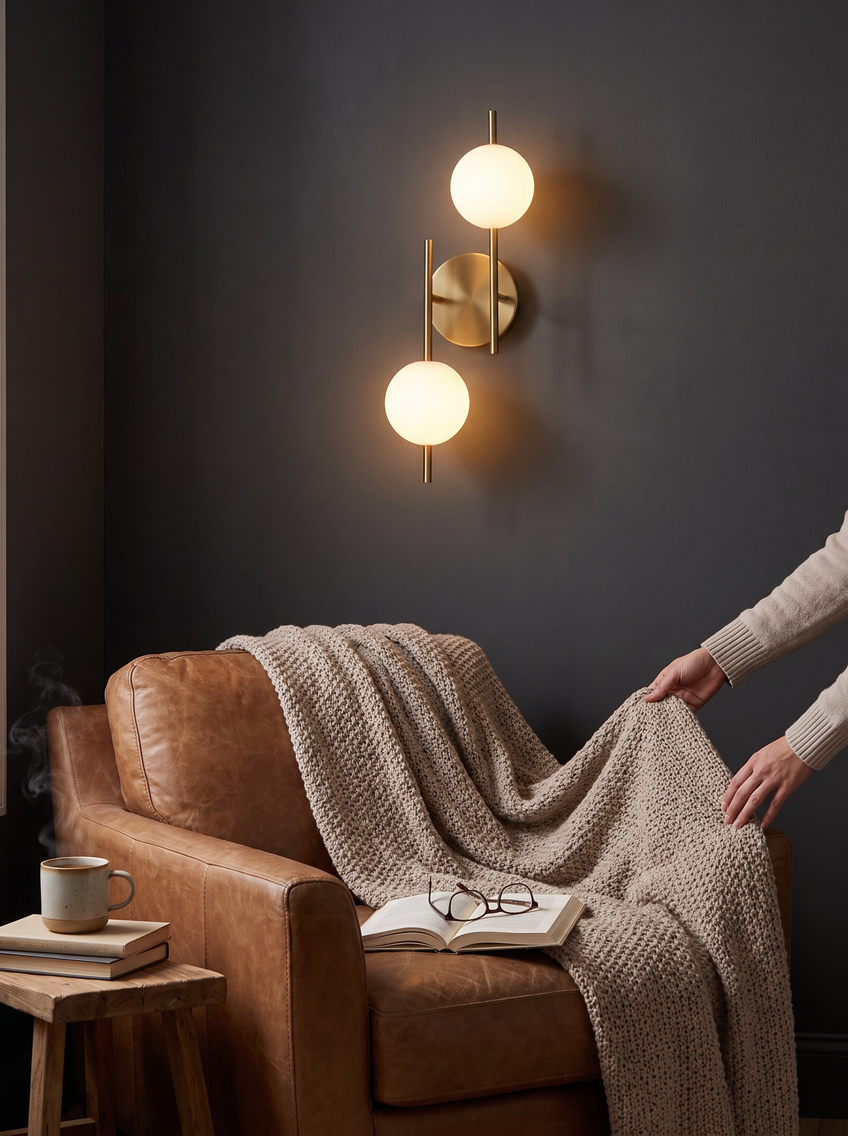 Astra Gold Dual Globe Wall Light lifestyle 3