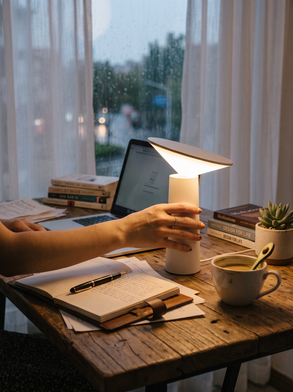 Aurora Libra Dimmable Table Lamp lifestyle 1