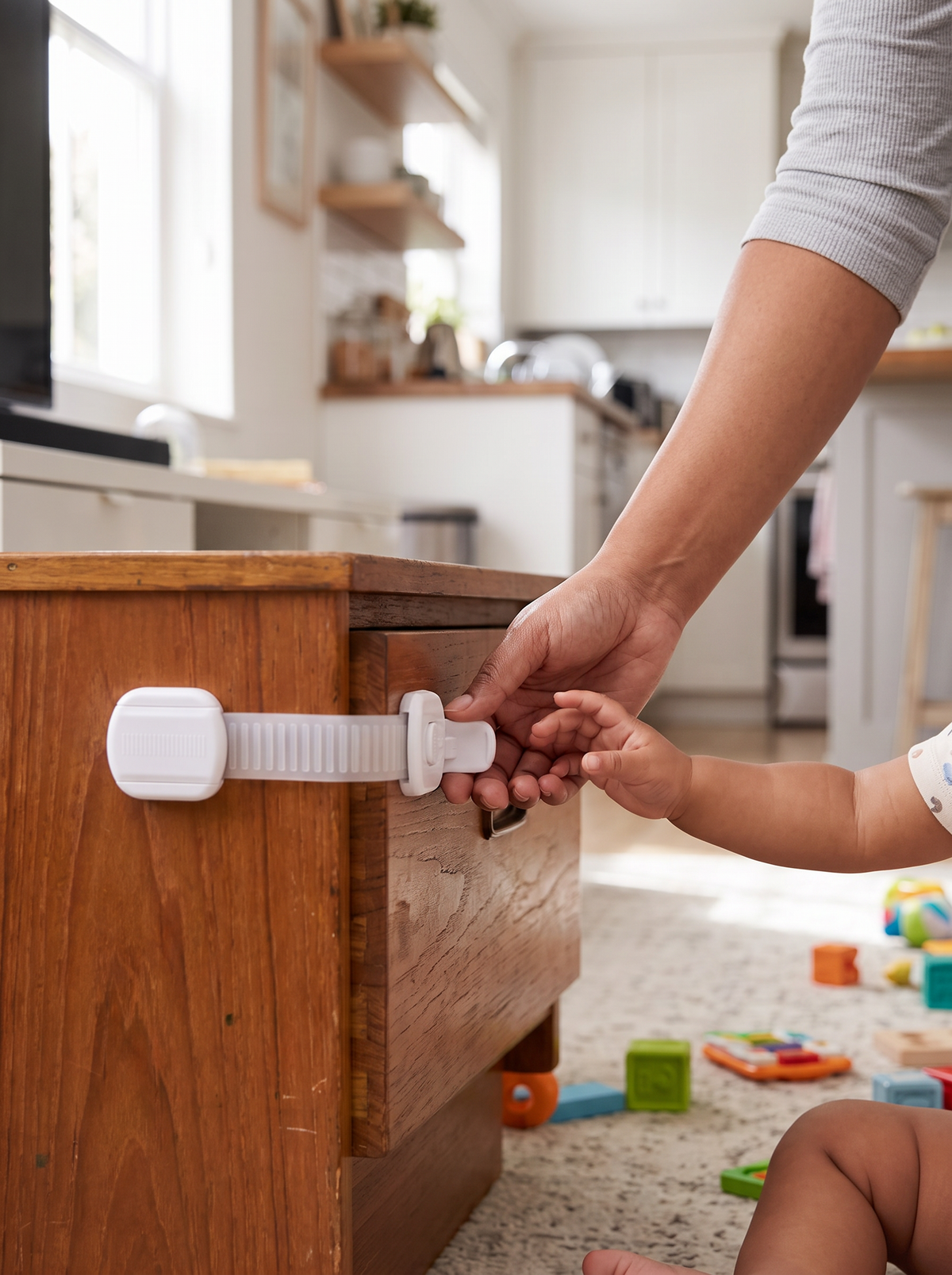 Baby Proof Adhesive Cabinet Locks lifestyle 3