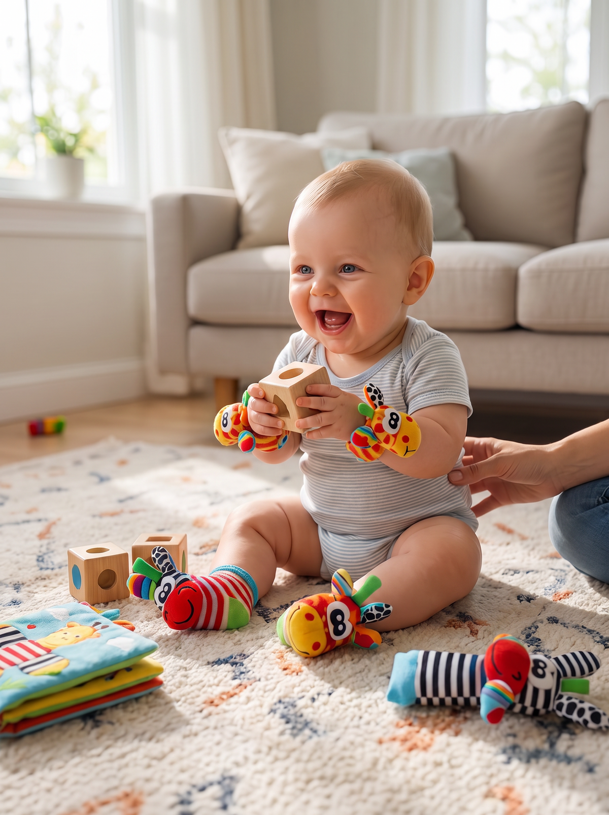 Baby Rattle Socks and Wristbands lifestyle 2