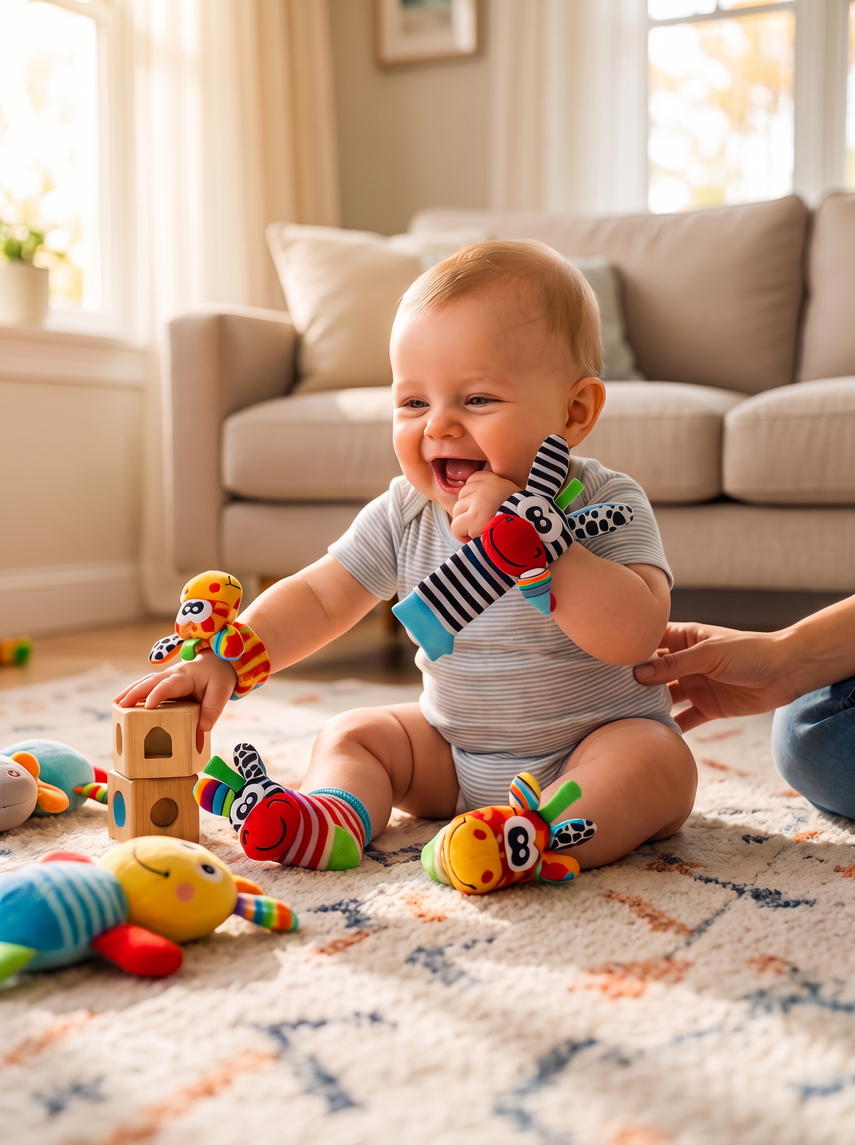 Baby Rattle Socks and Wristbands lifestyle 1