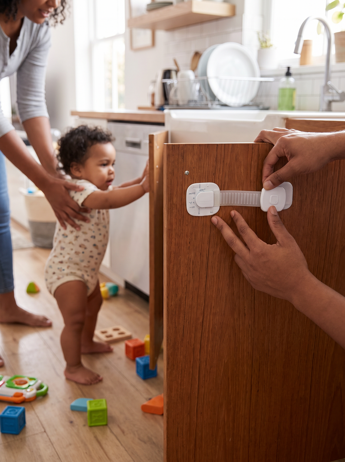 Baby Proof Adhesive Cabinet Locks lifestyle 1
