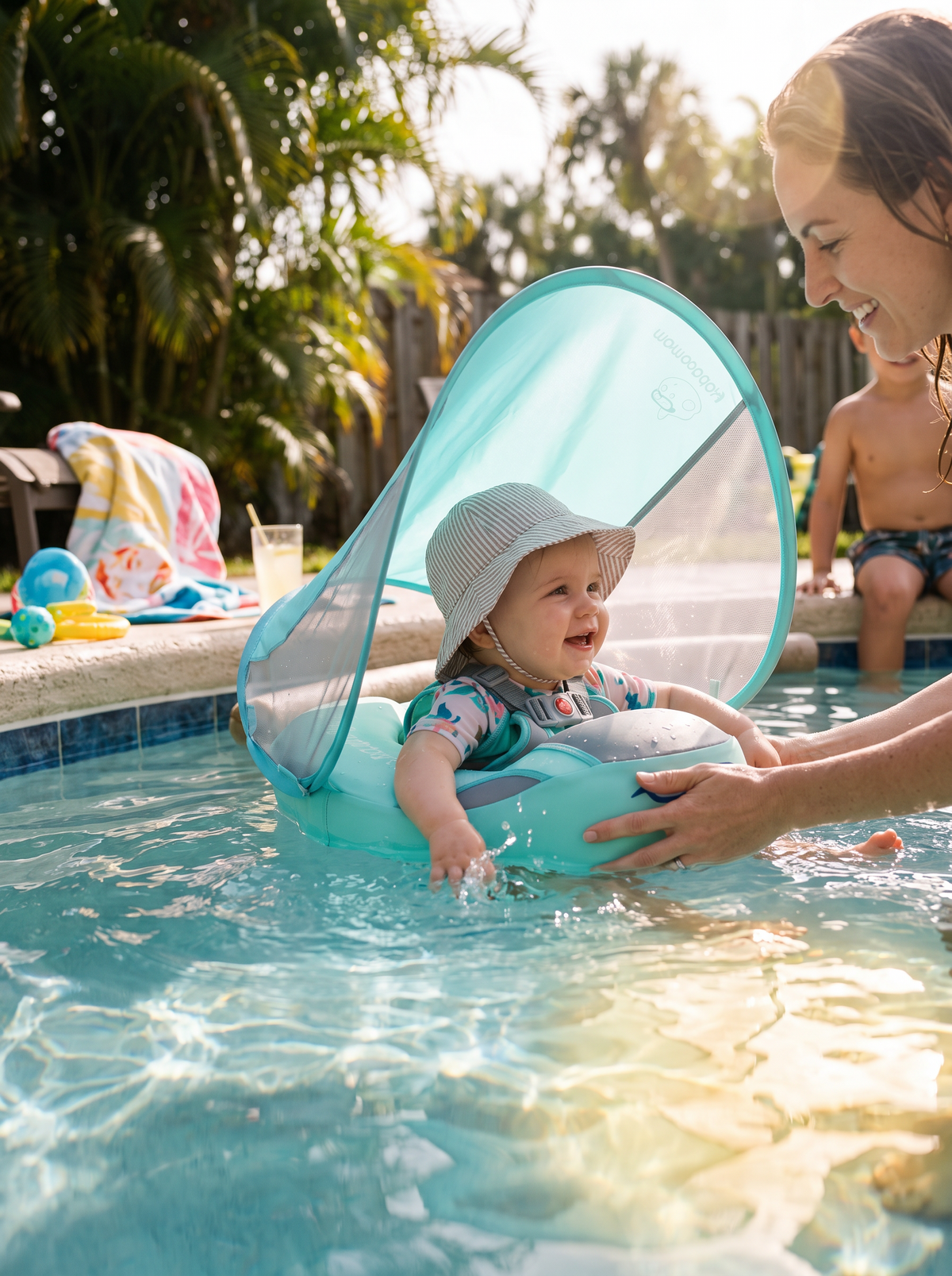 Baby Pool Float with Sunshade lifestyle 2