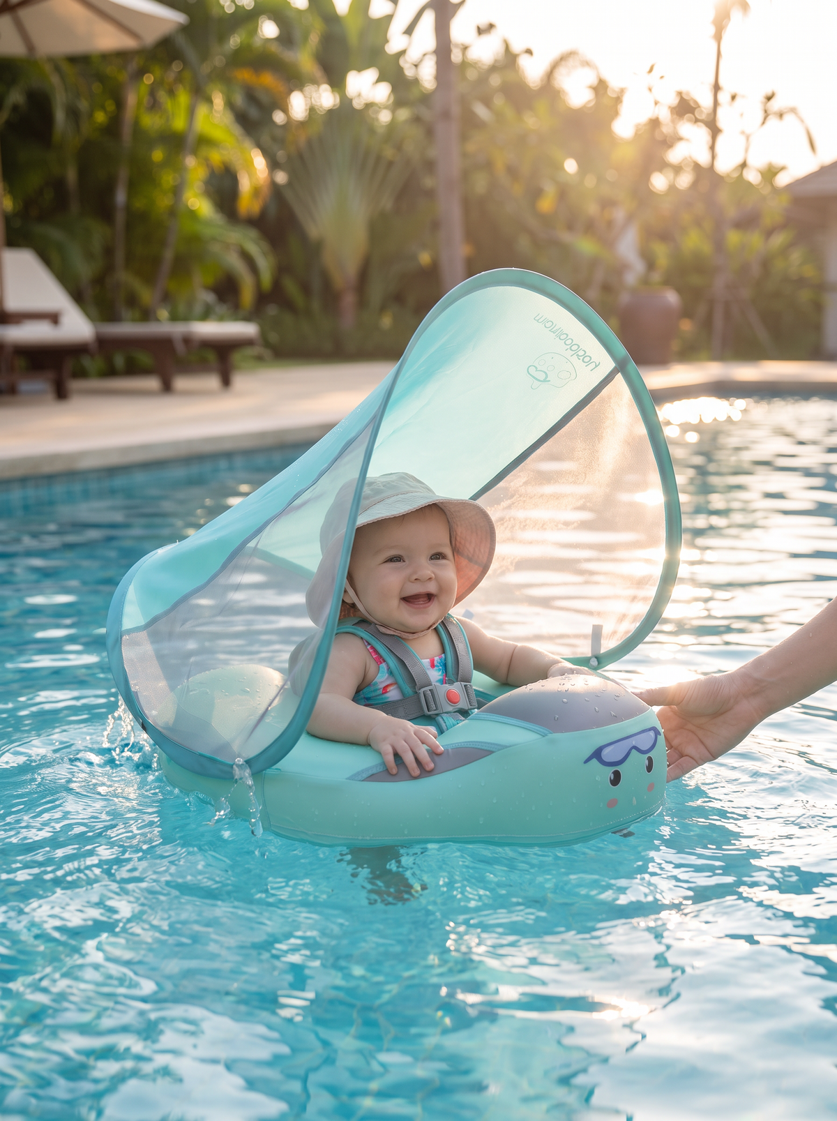 Infant Pool Float with Canopy lifestyle 1