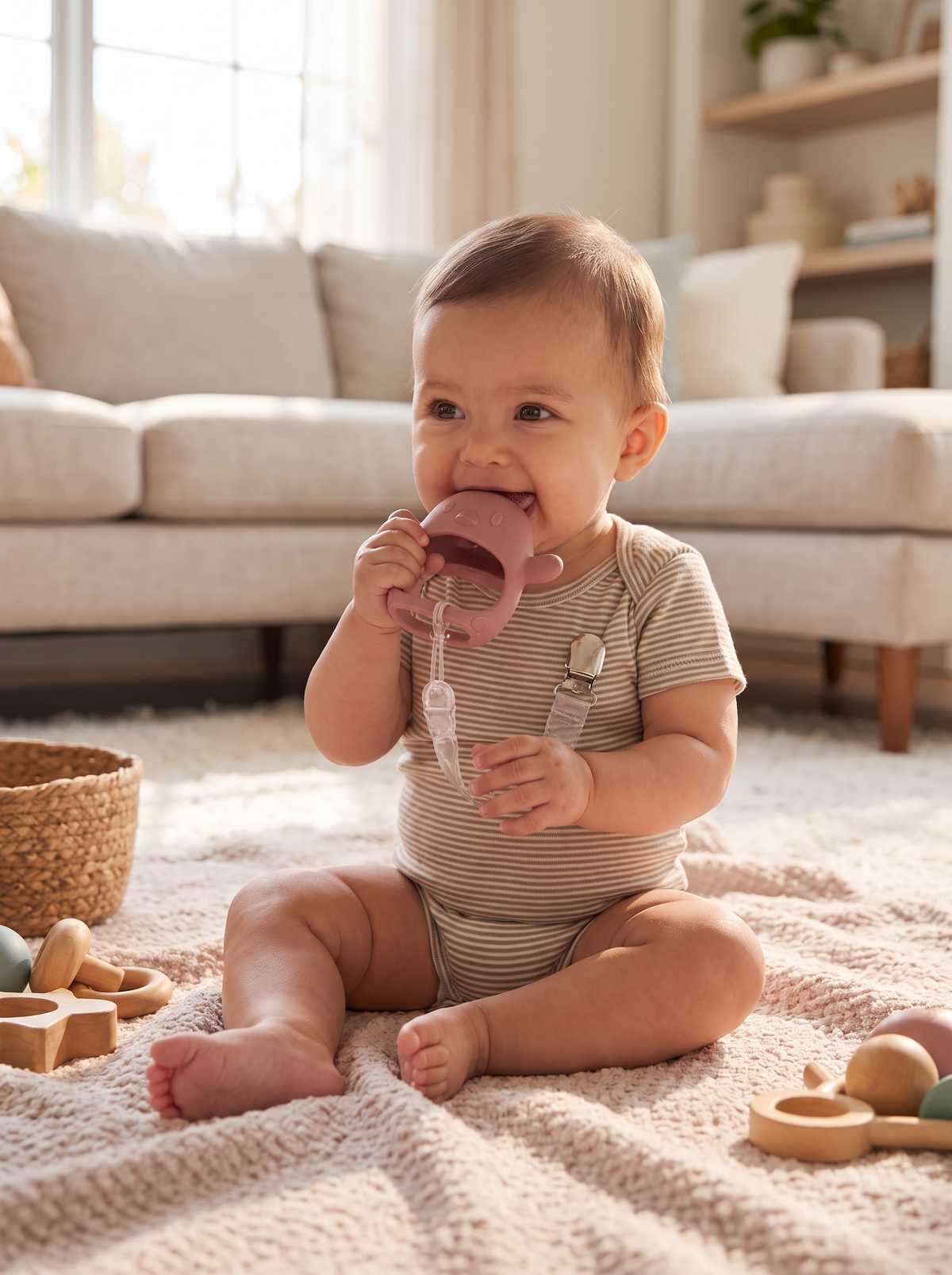 Silicone Baby Teething Mitten lifestyle 1