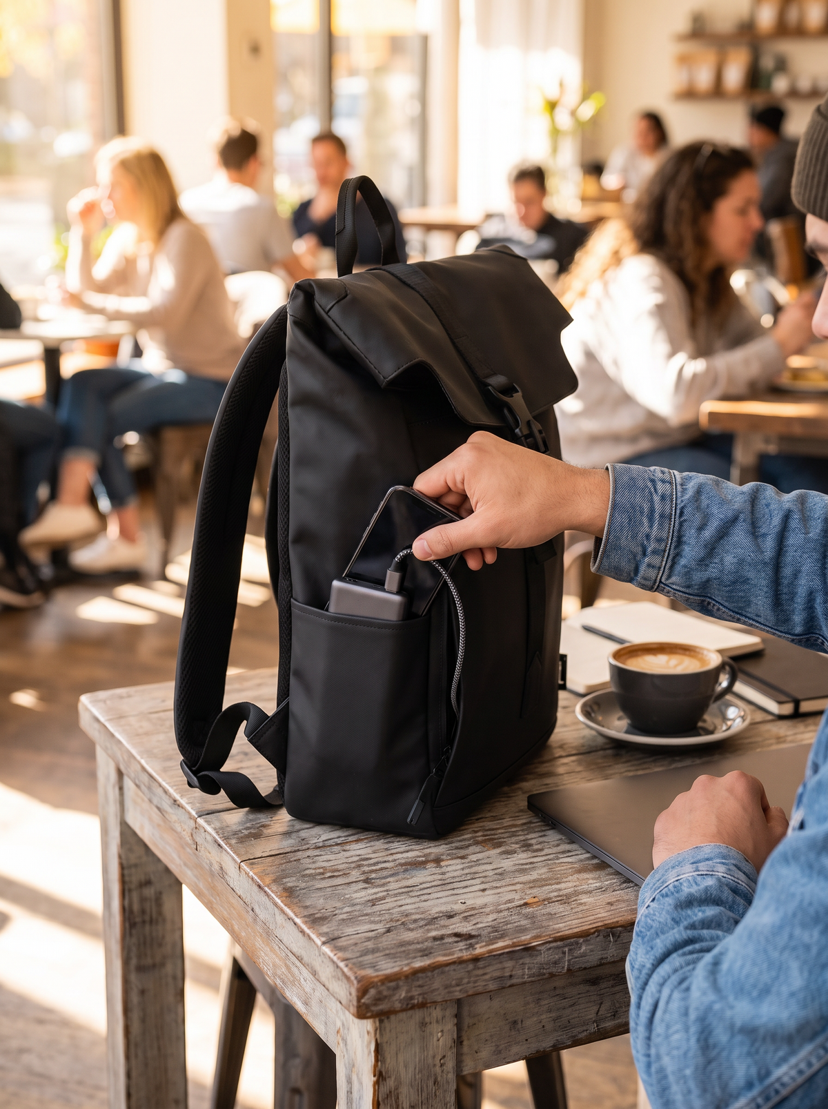 USB Charging Laptop Backpack lifestyle 2