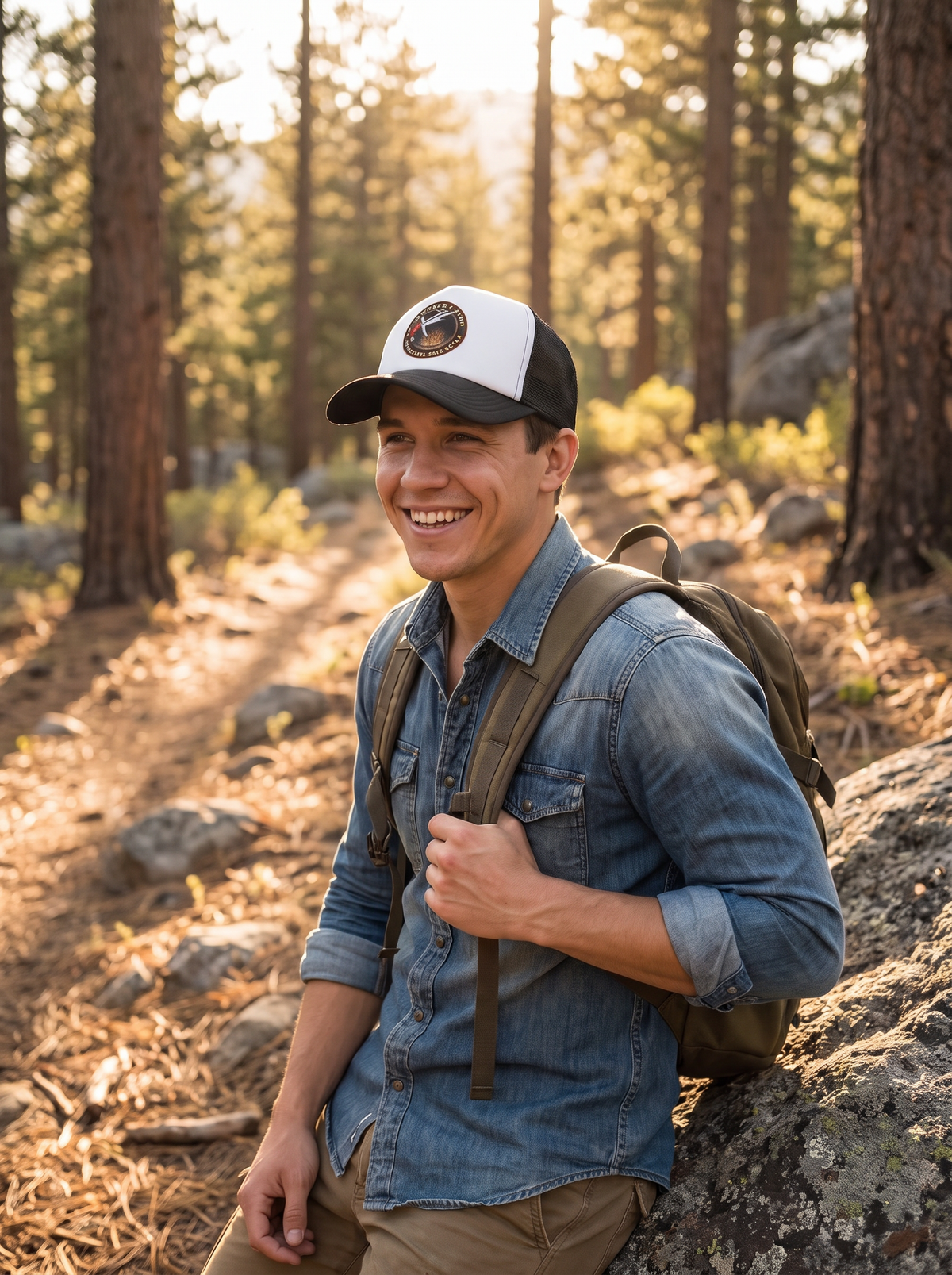 Mesh Trucker Snapback Cap lifestyle 2