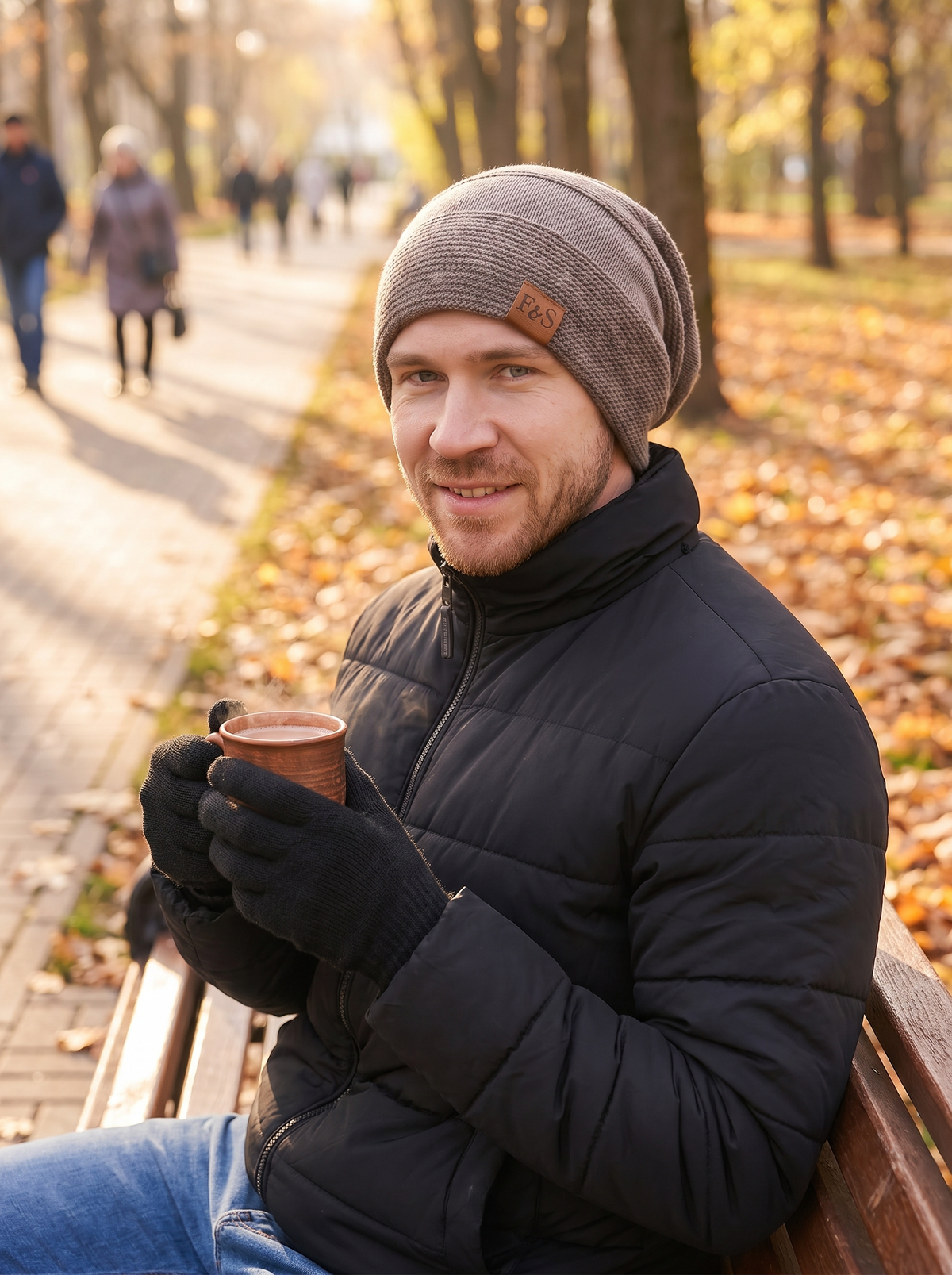 Fleece Lined Slouch Beanie lifestyle 1