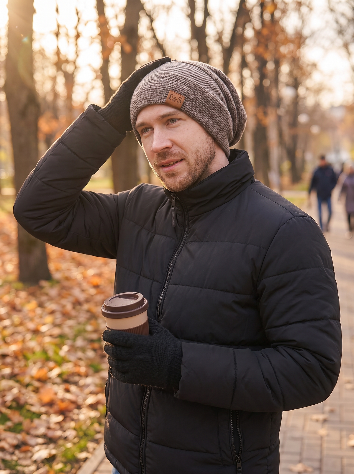 Fleece Lined Slouch Beanie lifestyle 2