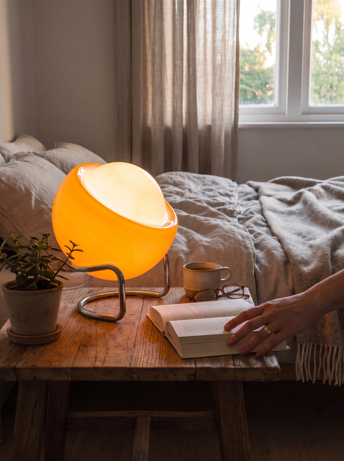 Bauhaus Retro Glass Table Lamp lifestyle 2
