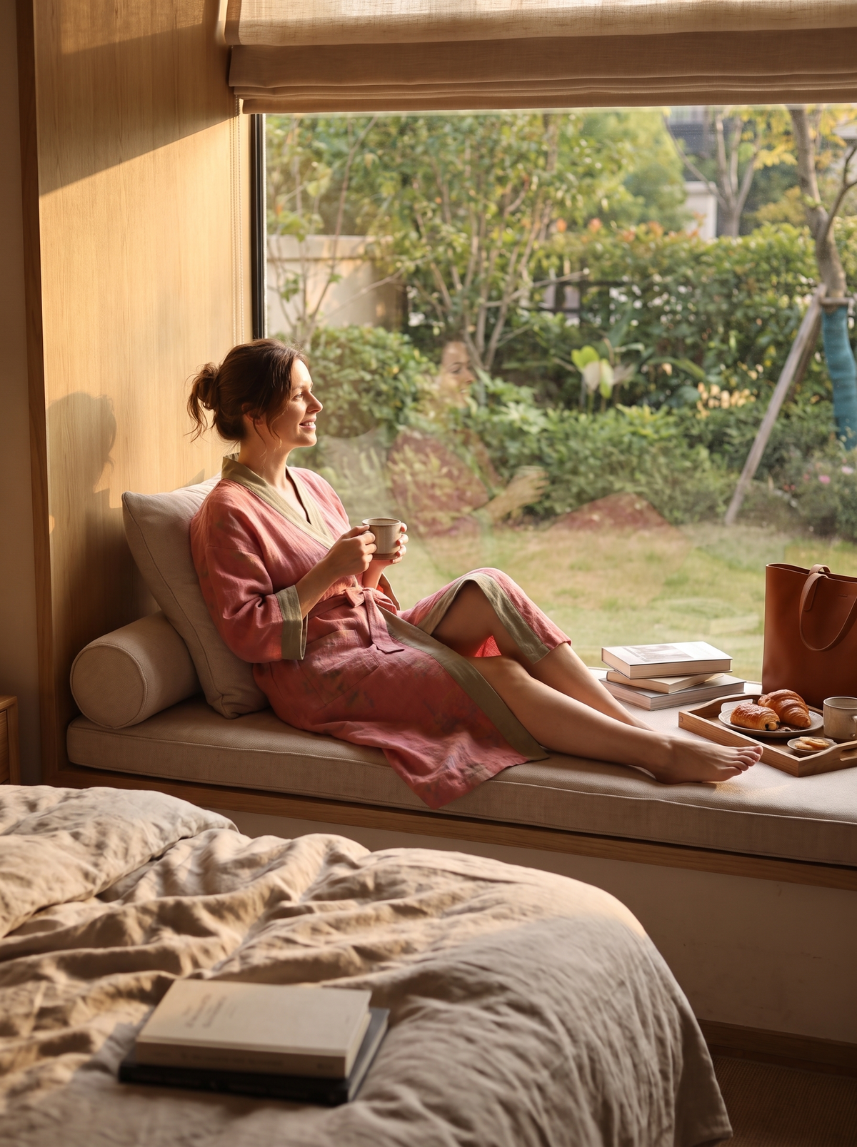 Waffle Weave Quick Dry Robe lifestyle 1