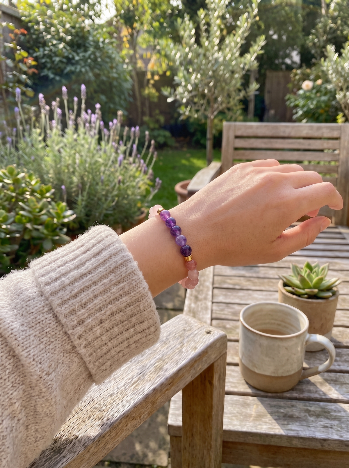 Birthstone Natural Stone Bracelet lifestyle 2