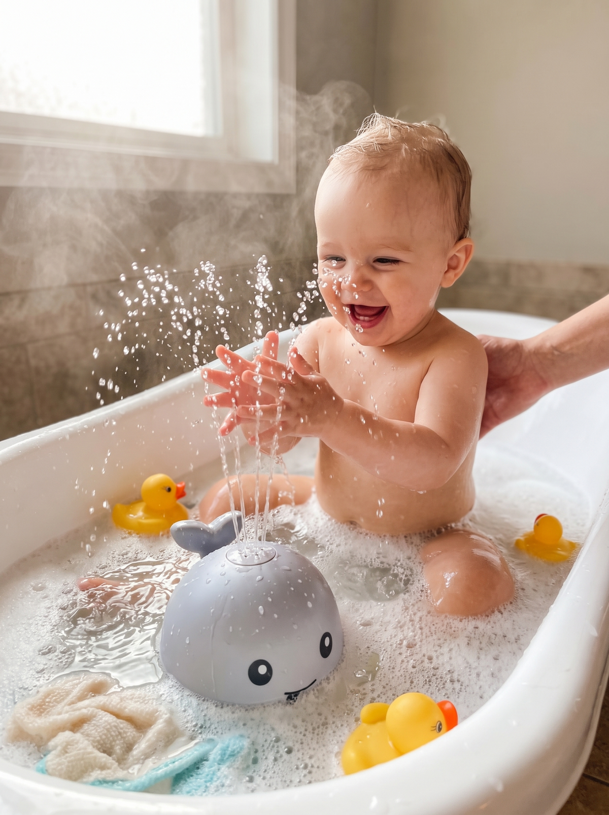 Whale Water Sprinkler Bath Toy lifestyle 3