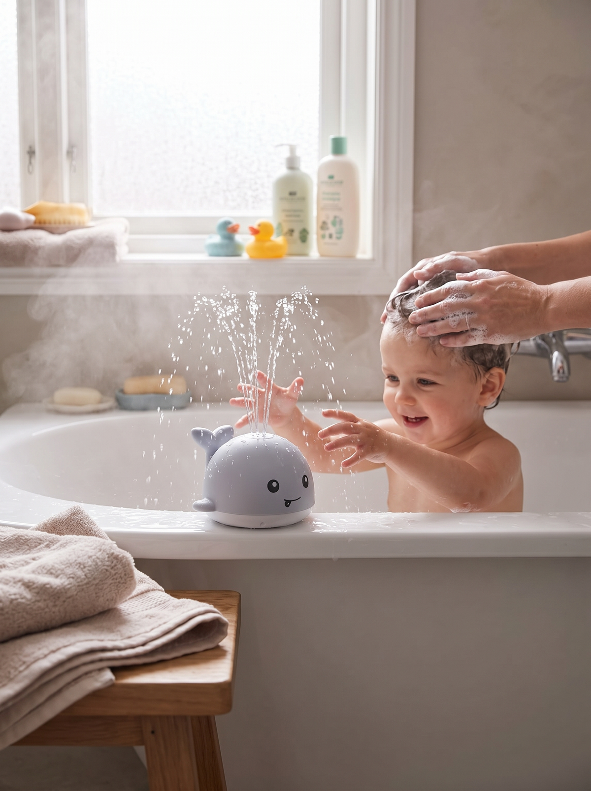 Whale Water Sprinkler Bath Toy lifestyle 1
