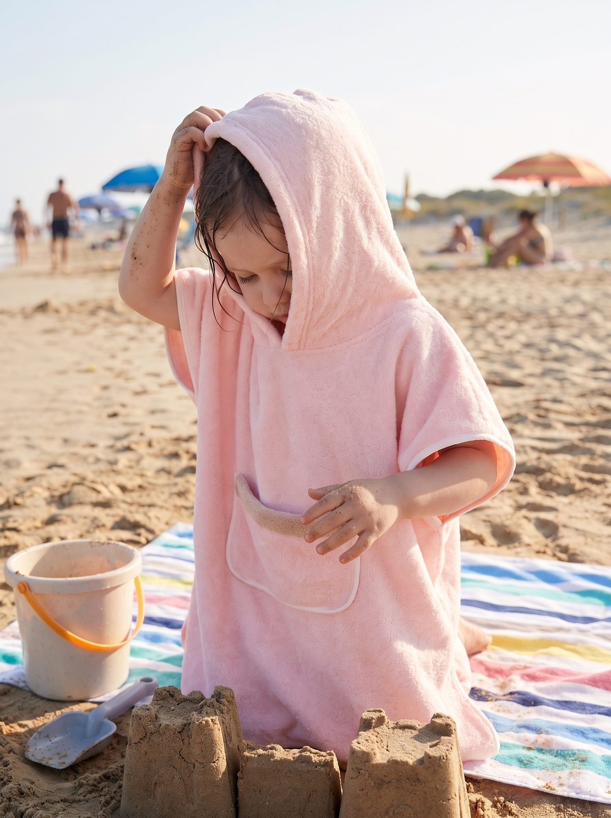 Hooded Poncho Bathrobe lifestyle 1