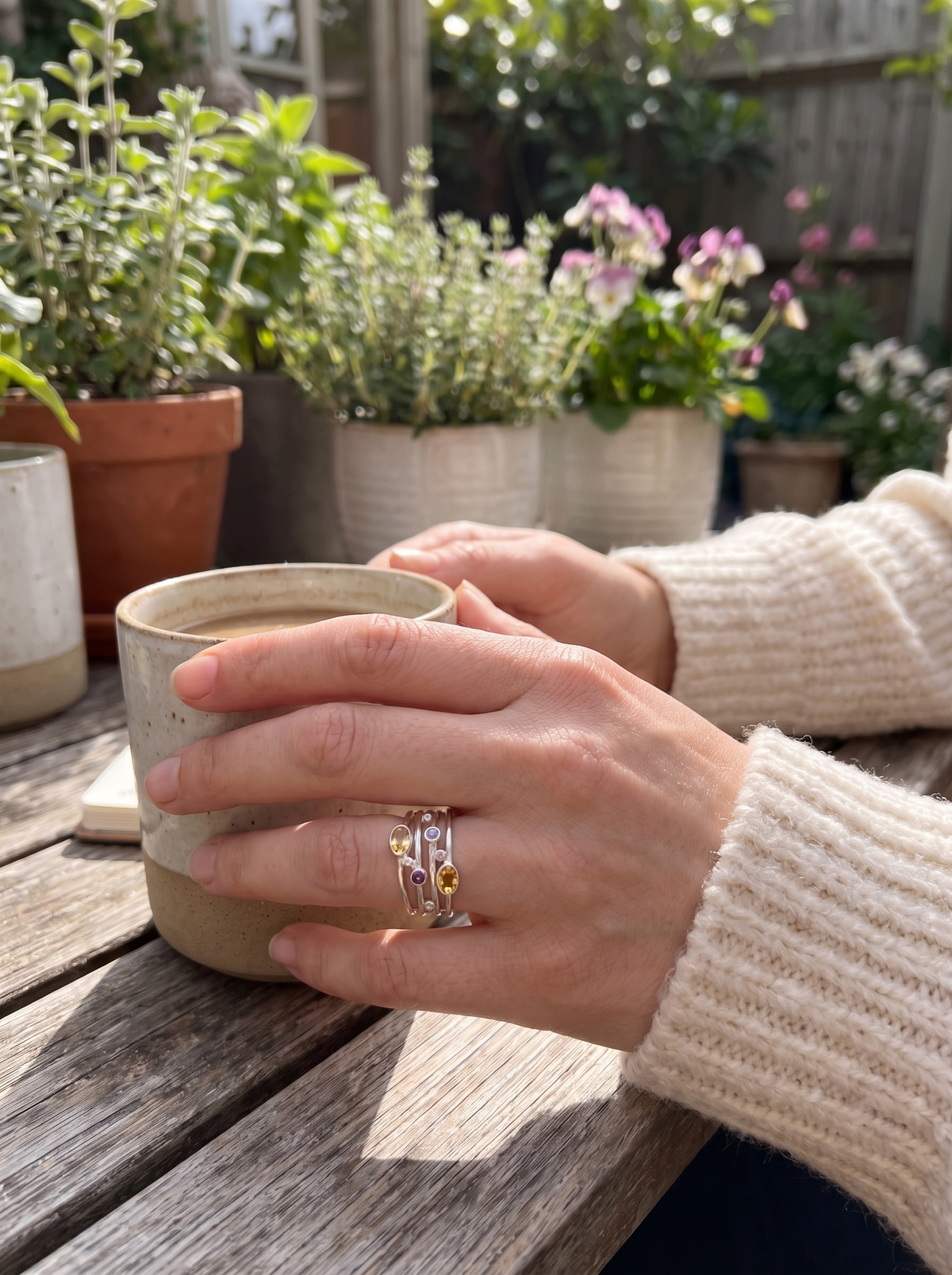 Adjustable Birthstone Wrap Ring lifestyle 2