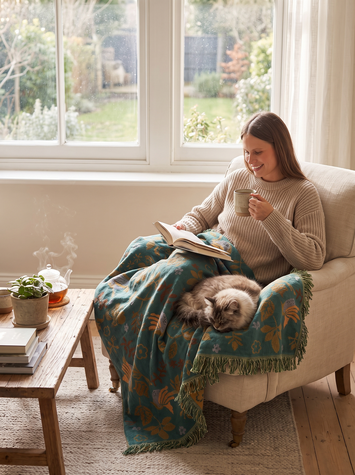 Scandinavian Bird Reversible Throw lifestyle 3