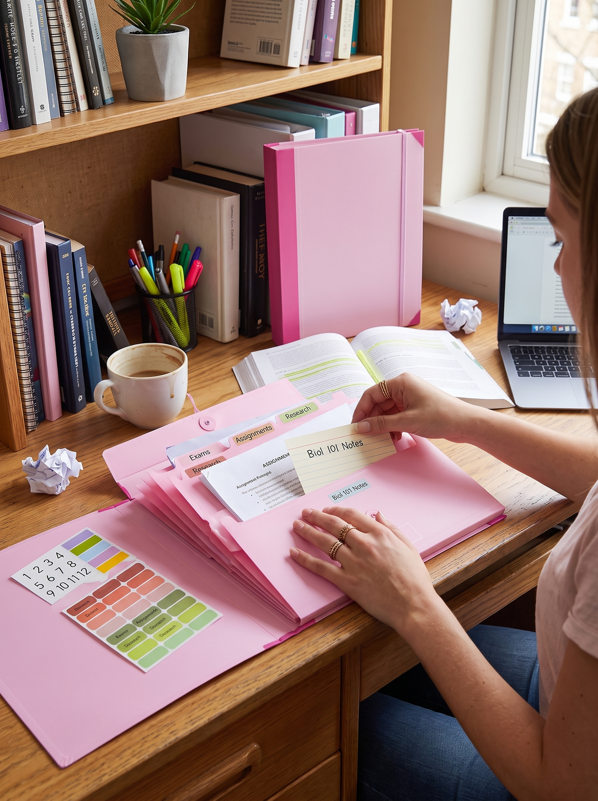 Pink Document Binder Organizer lifestyle 1
