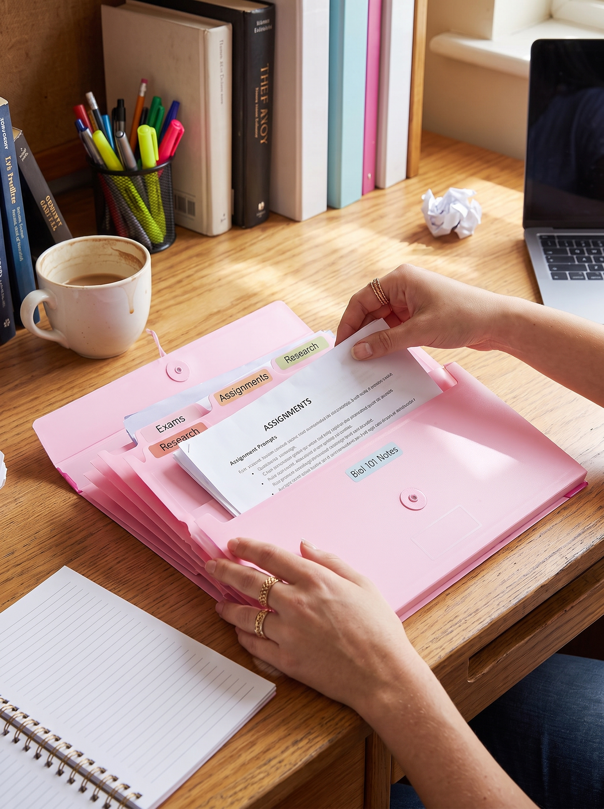 Pink Document Binder Organizer lifestyle 2