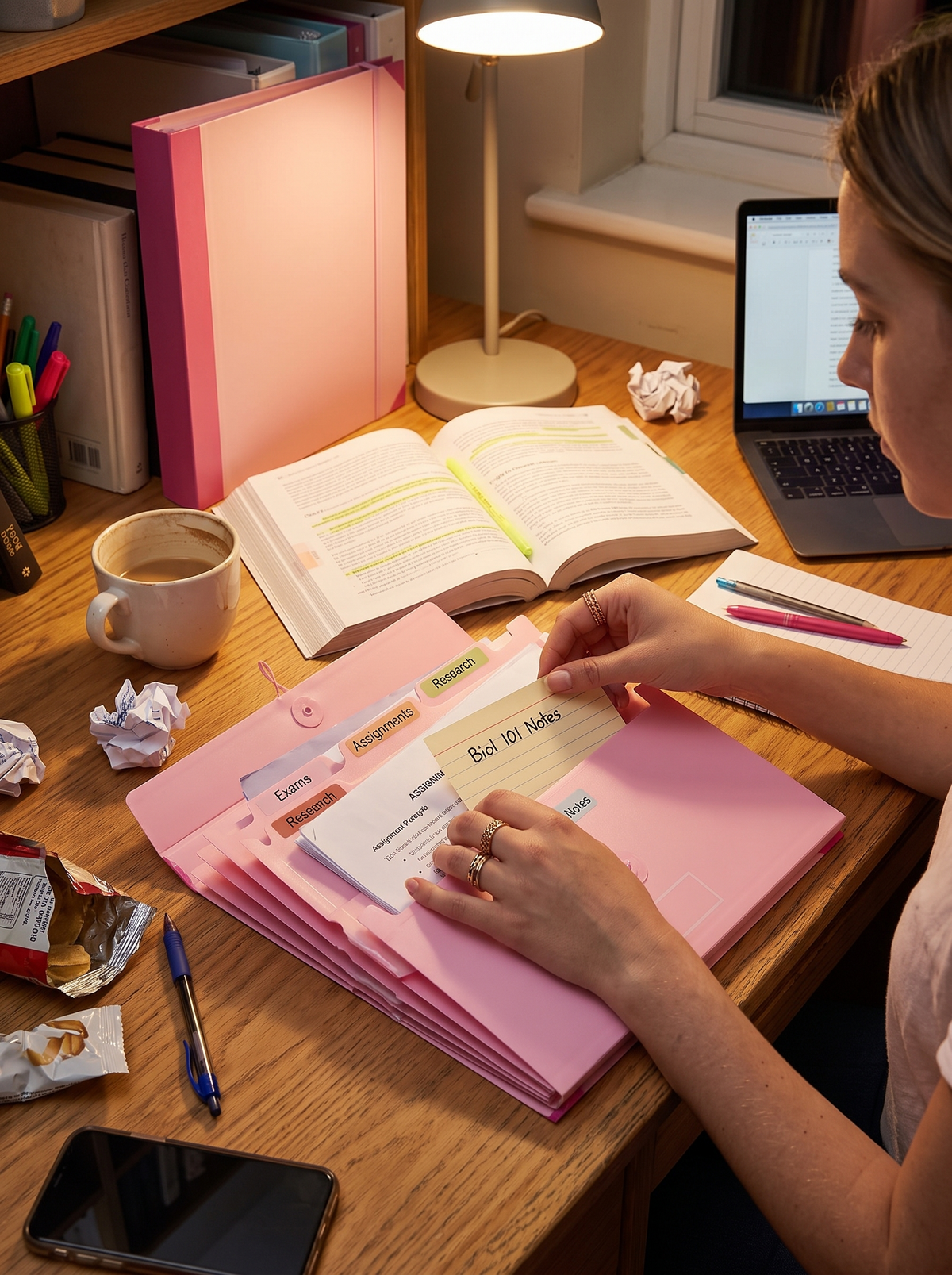 Pink Document Binder Organizer lifestyle 3