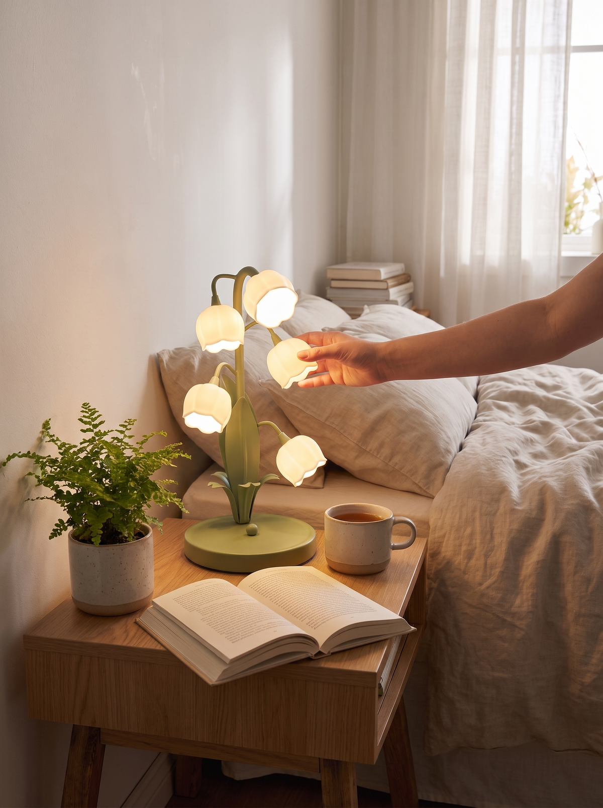 Bell Orchid Floral Table Lamp lifestyle 2